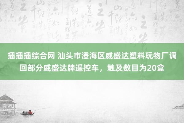 插插插综合网 汕头市澄海区威盛达塑料玩物厂调回部分威盛达牌遥控车，触及数目为20盒