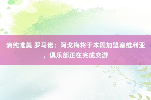 清纯唯美 罗马诺：阿戈梅将于本周加盟塞维利亚，俱乐部正在完成交游