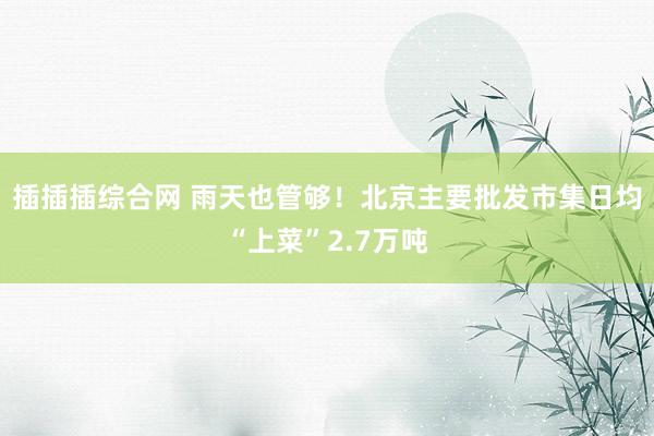 插插插综合网 雨天也管够！北京主要批发市集日均“上菜”2.7万吨