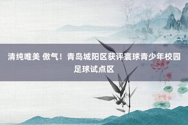 清纯唯美 傲气！青岛城阳区获评寰球青少年校园足球试点区