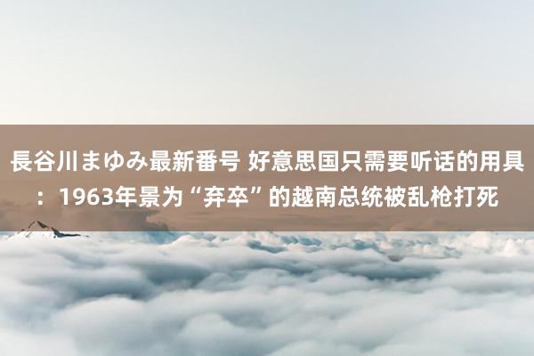 長谷川まゆみ最新番号 好意思国只需要听话的用具：1963年景为“弃卒”的越南总统被乱枪打死