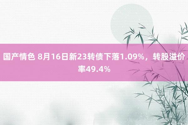 国产情色 8月16日新23转债下落1.09%，转股溢价率49.4%