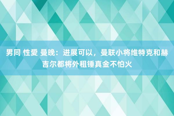 男同 性愛 曼晚：进展可以，曼联小将维特克和赫吉尔都将外租锤真金不怕火