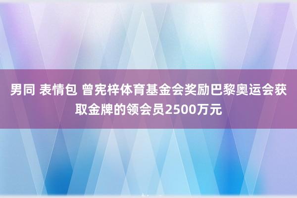 男同 表情包 曾宪梓体育基金会奖励巴黎奥运会获取金牌的领会员2500万元