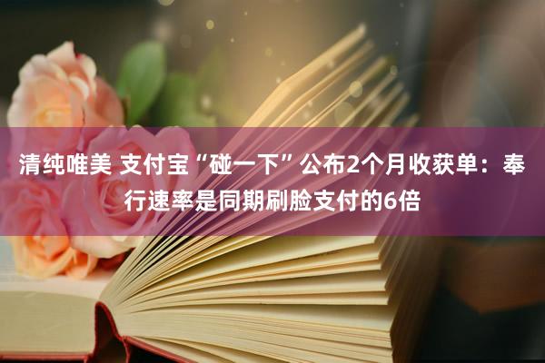 清纯唯美 支付宝“碰一下”公布2个月收获单：奉行速率是同期刷脸支付的6倍