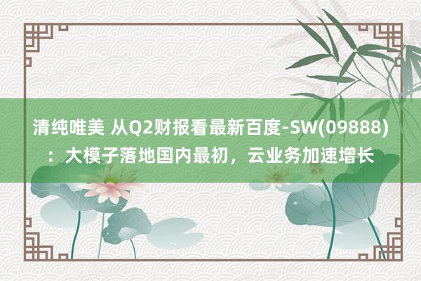 清纯唯美 从Q2财报看最新百度-SW(09888)：大模子落地国内最初，云业务加速增长