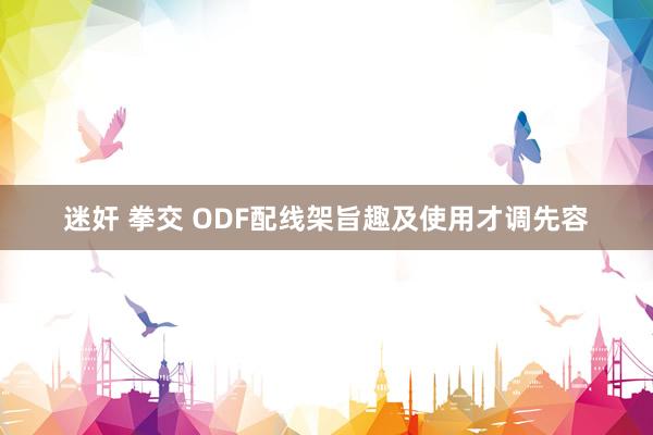 迷奸 拳交 ODF配线架旨趣及使用才调先容