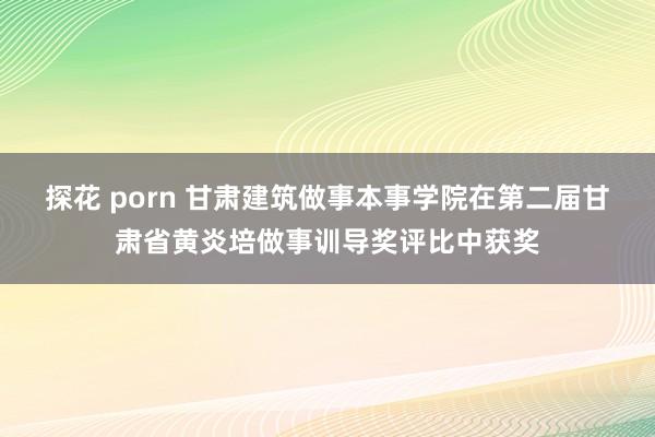 探花 porn 甘肃建筑做事本事学院在第二届甘肃省黄炎培做事训导奖评比中获奖